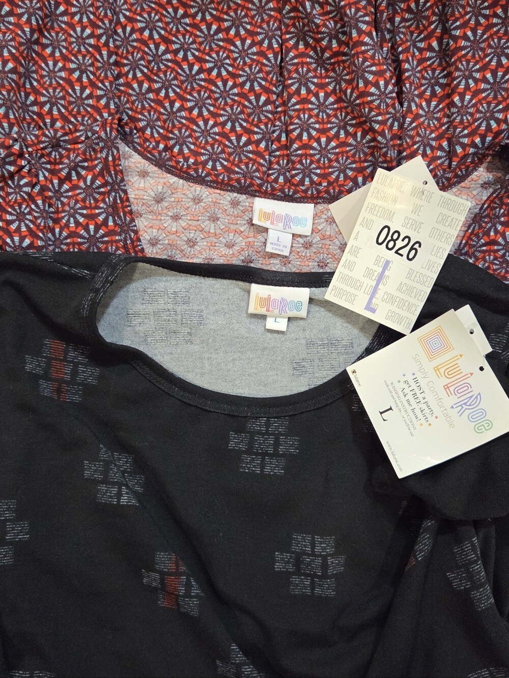 NWT LuLaRoe Dress Bundle Size Large Gray / Black Geometric Red Floral - Picture 11 of 13